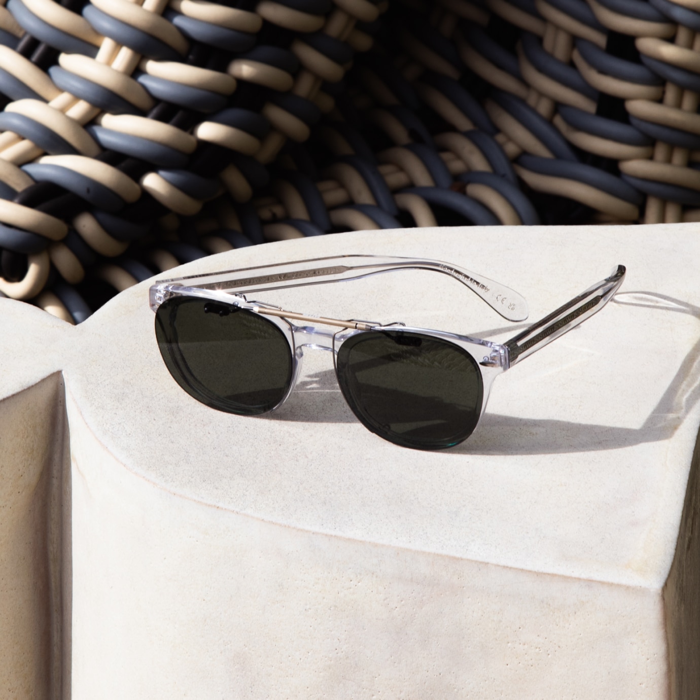 oliver peoples sheldrake clip on sunglasses