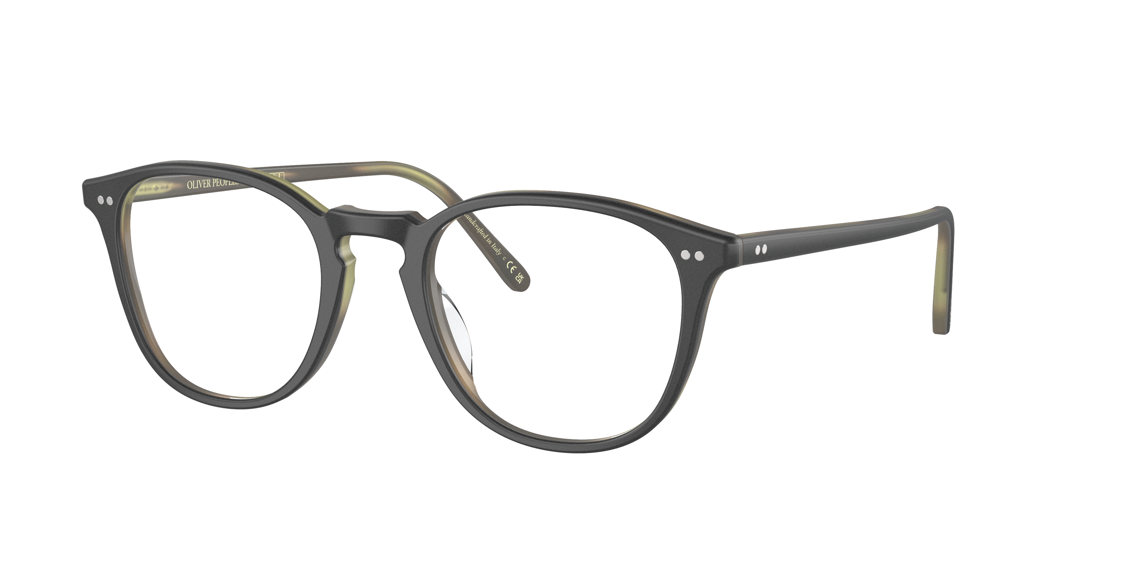 Oliver Forman-R Eyeglasses in Semi Matte Black/Olive Tortoise 