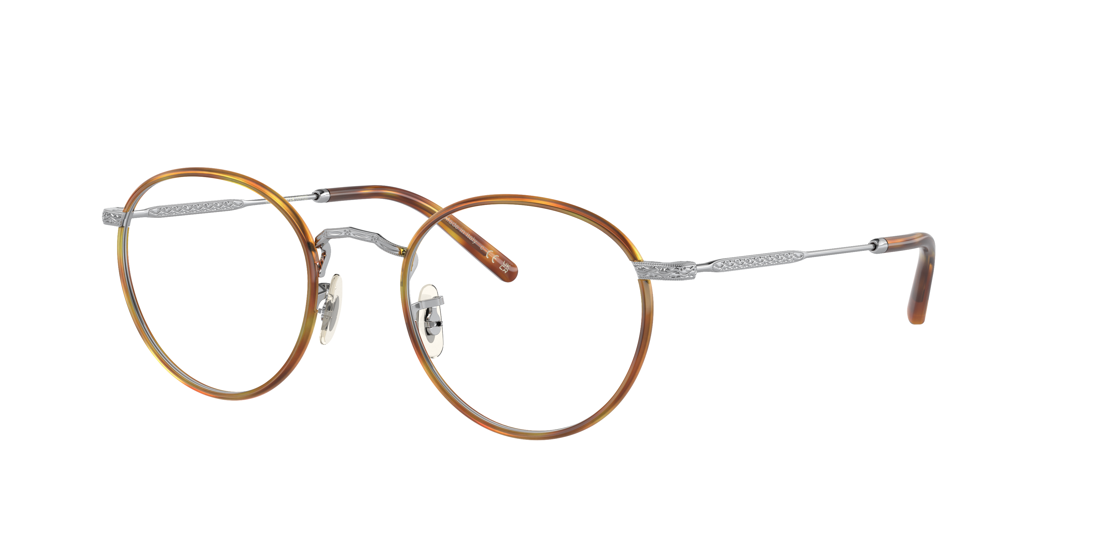 Oliver Carling Eyeglasses in Brushed Silver/Amber Tortoise | Oliver®