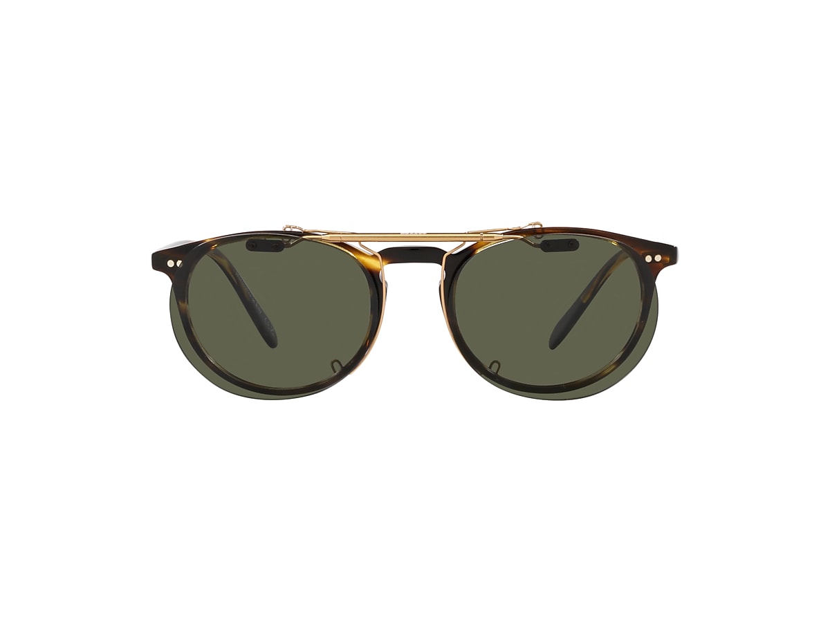 Oliver Riley-R Flip-Up Clip Eyeglasses in Brushed Gold | Oliver® Oliver Riley-R Flip-Up Clip Eyeglasses in Brushed Gold | Oliver®