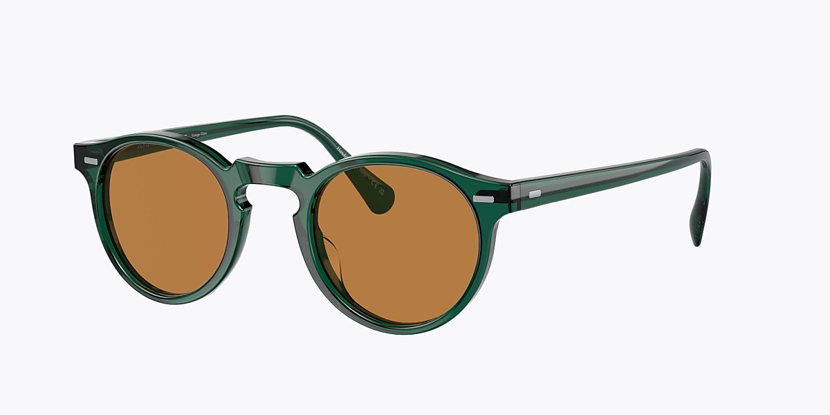 Sonnenbrillen OV5217S - Translucent Dark Teal - Cognac - Acetat 